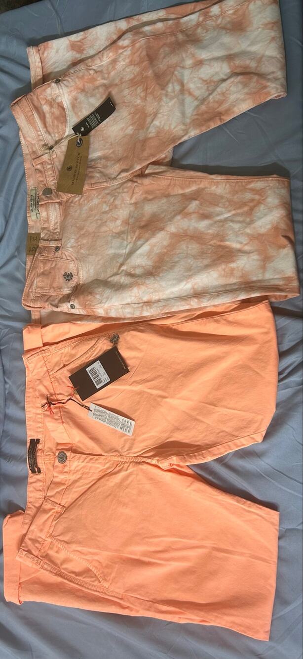 NEW 2pc Maison Scotch Premium Stretch Skinny Jeans Lot Size 29/32 Peach TieDye